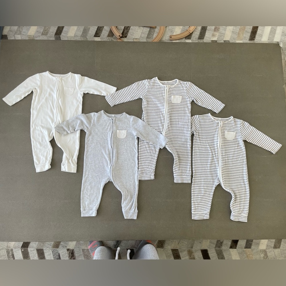 Baby Mori Clever Zip Romper 4 pack (12 - 18 Mo)